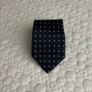 Brooks Brothers 100% Silk Navy Blue Polka Dot Tie
